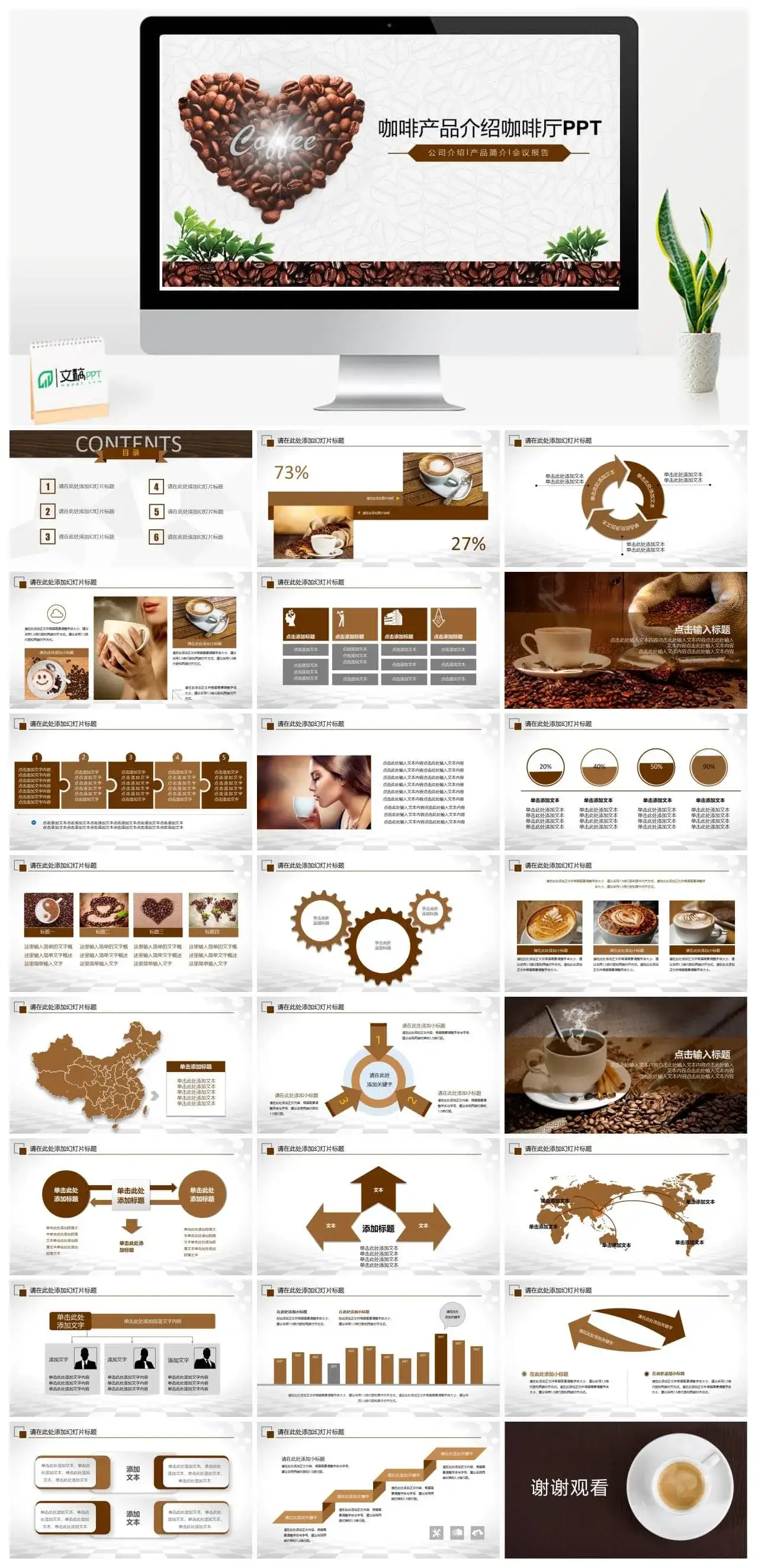 咖啡产品介绍咖啡厅宣传推广PPT模板