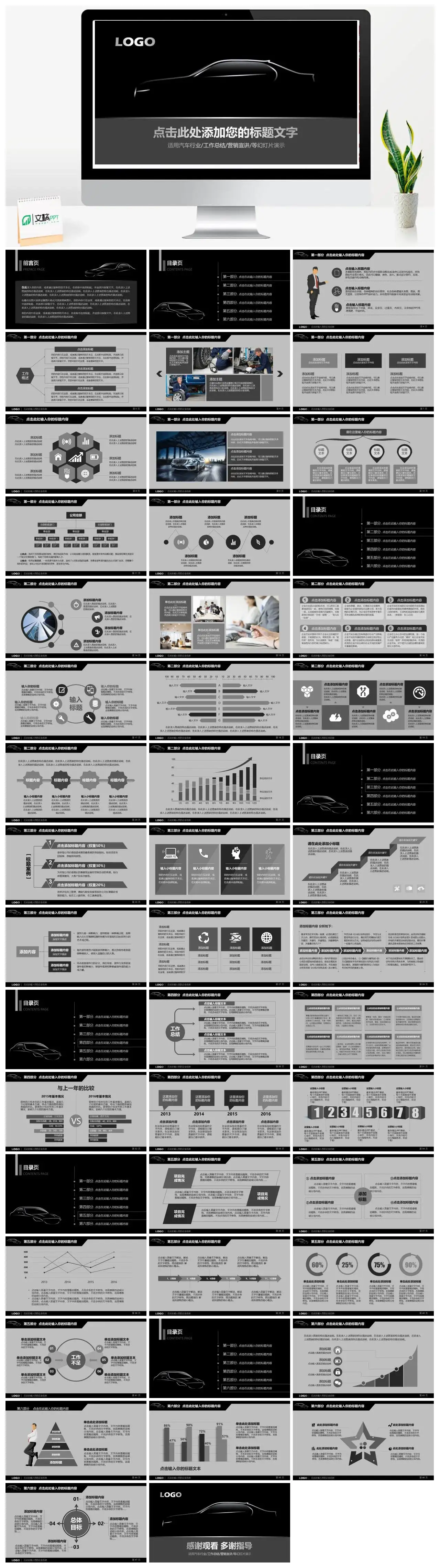 黑色炫酷汽车行业营销宣讲PPT模板