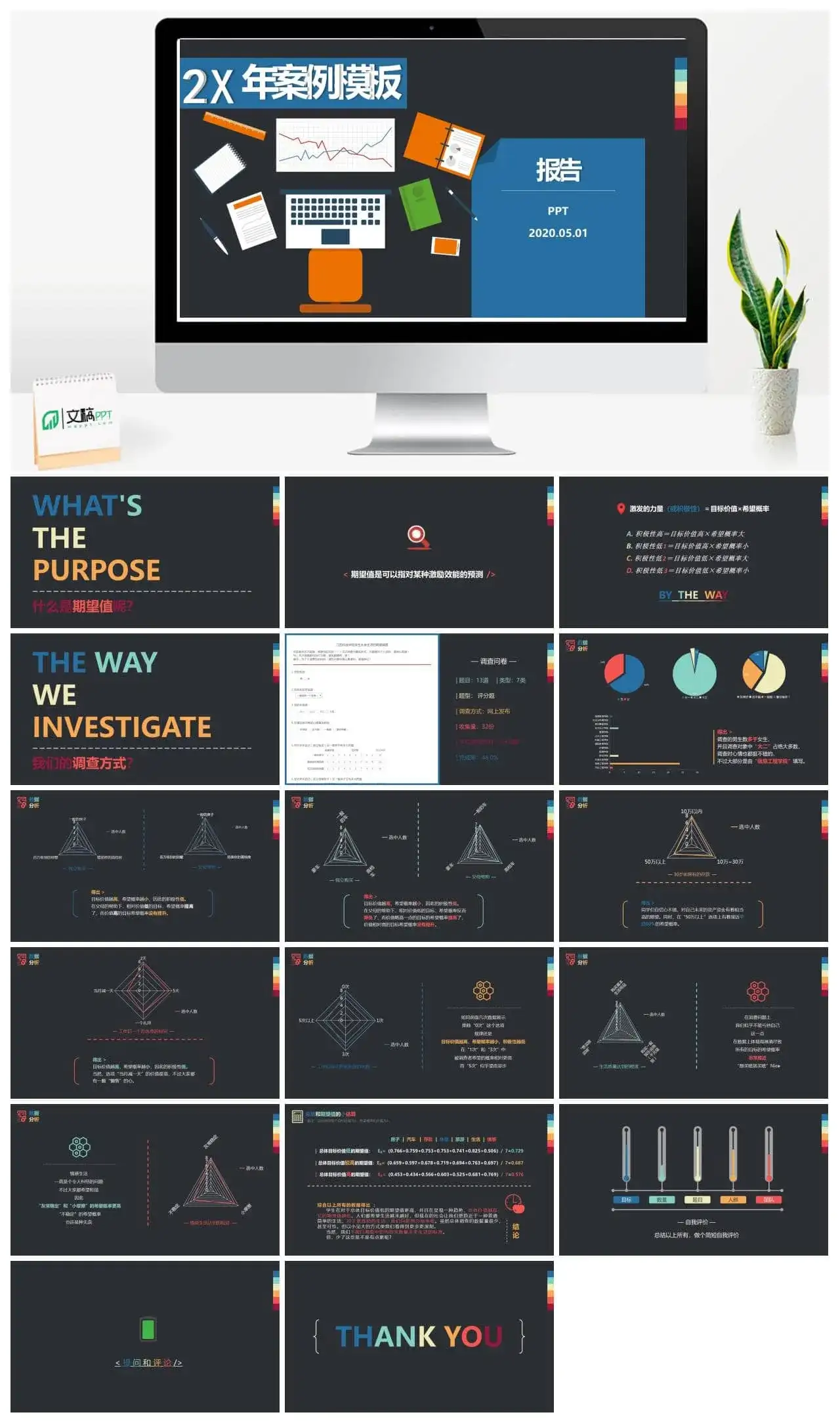 实用大气市场分析社会调查报告PPT模板