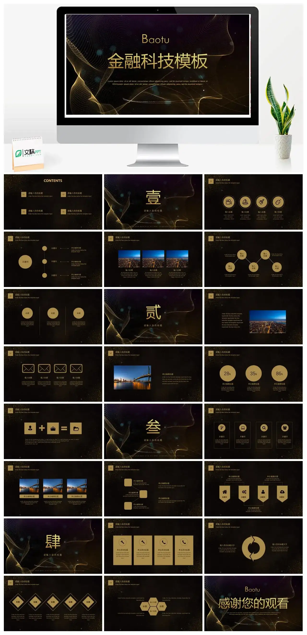 精美大气商务金融投资科技商业计划书PPT模板