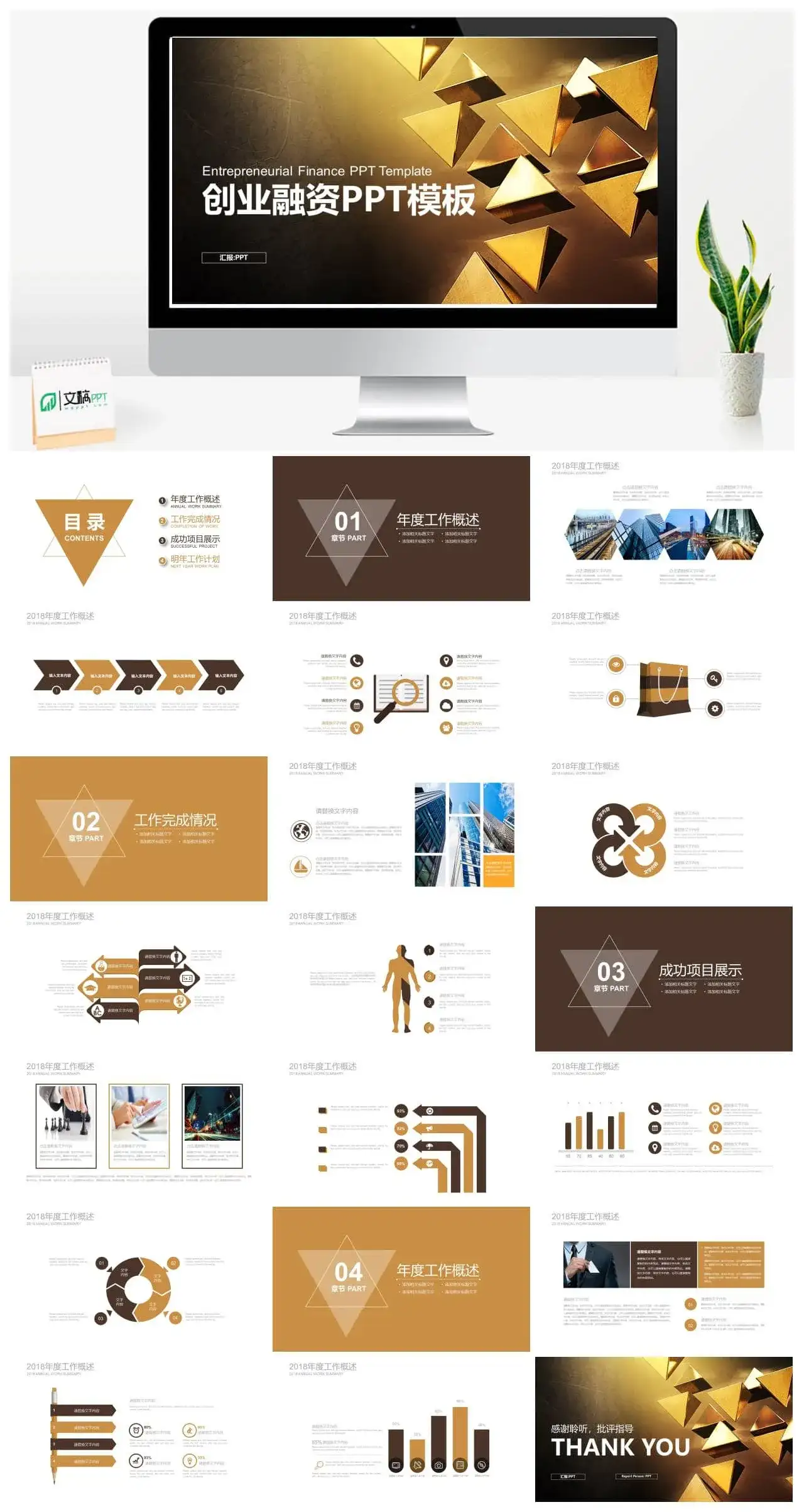 创业融资汇报企业计划总结PPT模板