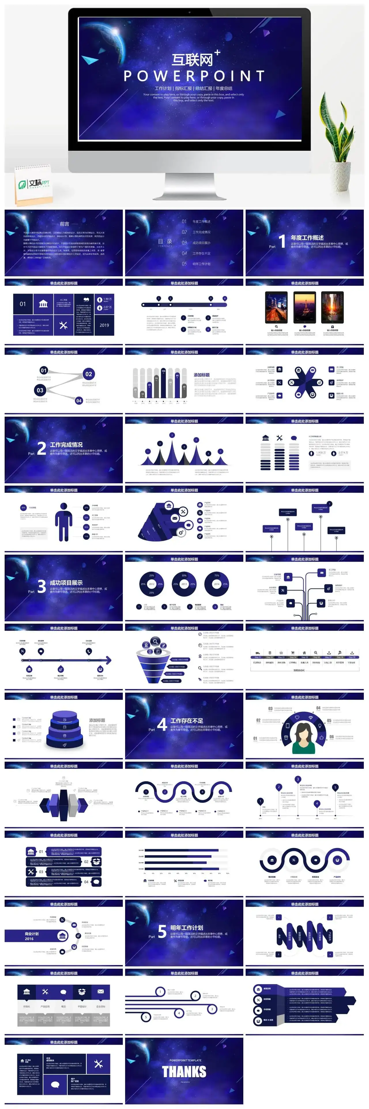 互联网科技工作汇报PPT模板