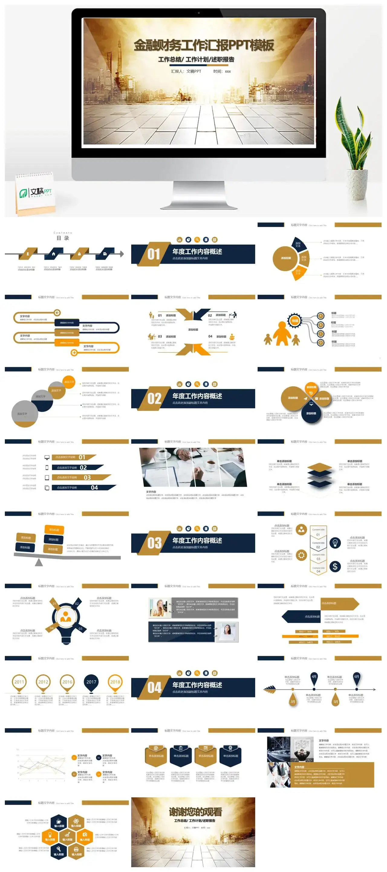 金融财务商务工作汇报PPT模板