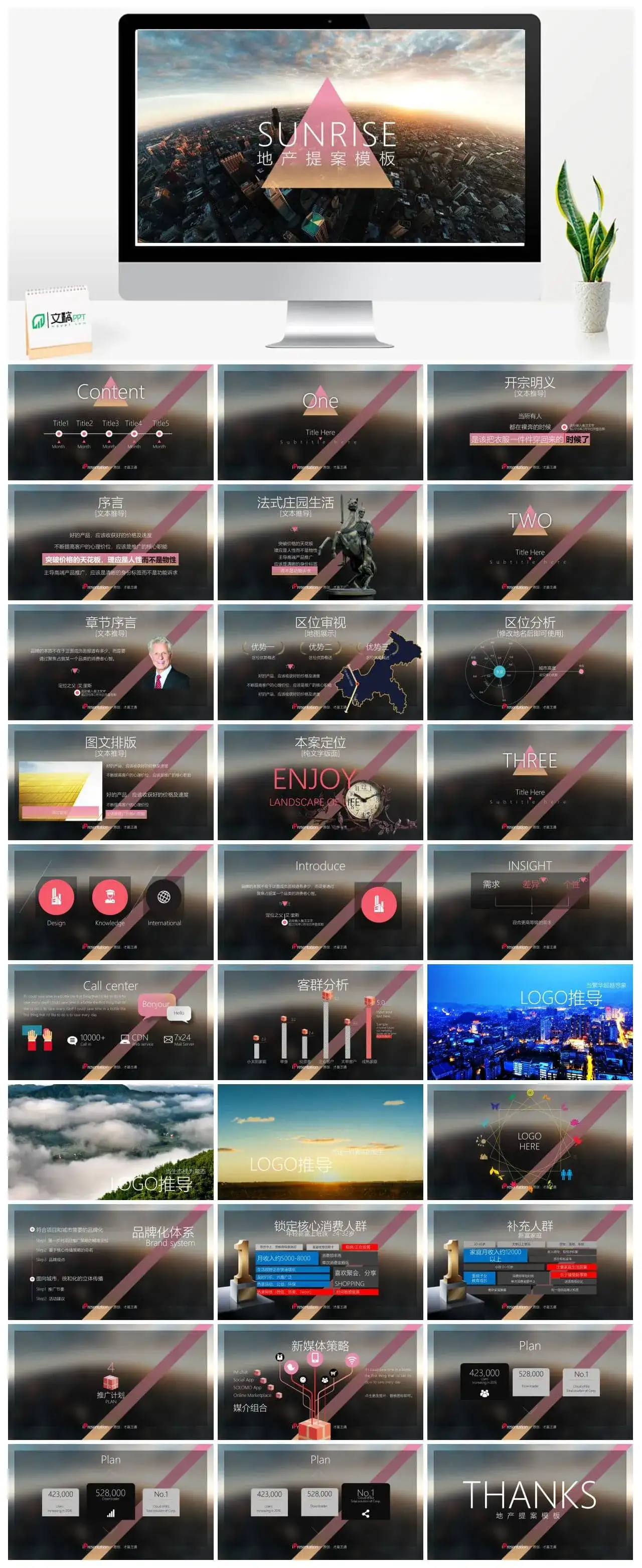 住宅地产项目提案PPT模板素材下载