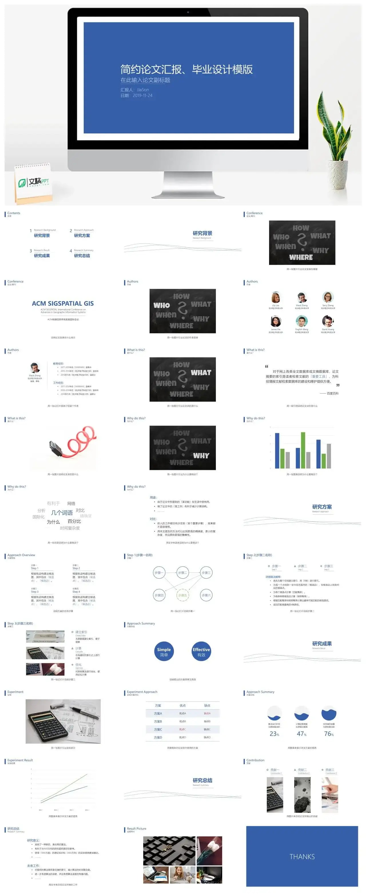 极简实用毕业论文答辩PPT模板