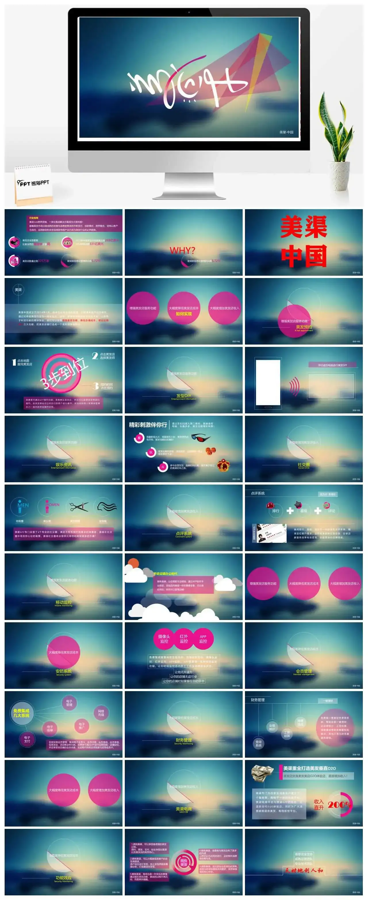 美发行业信息平台推广PPT