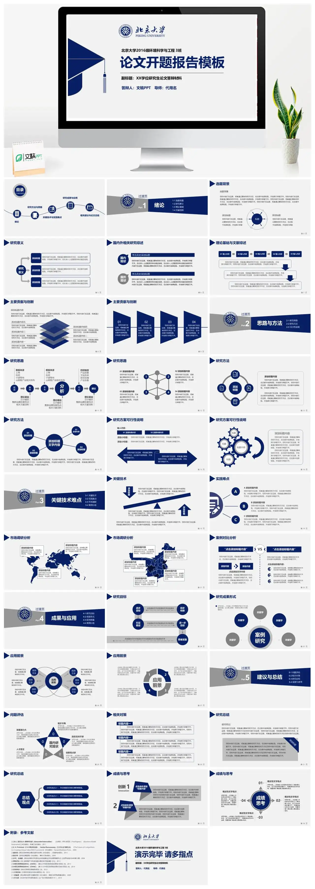 简约实用开题报告PPT模板