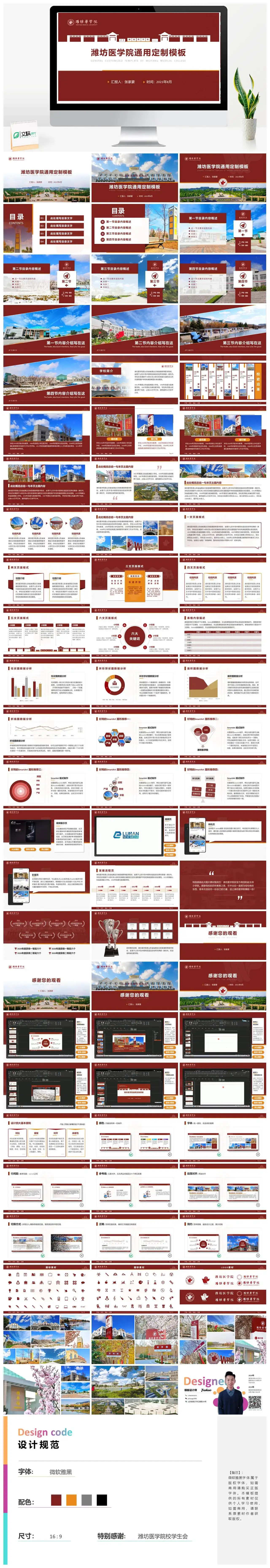 潍坊医学院毕业答辩模板PPT幻灯片