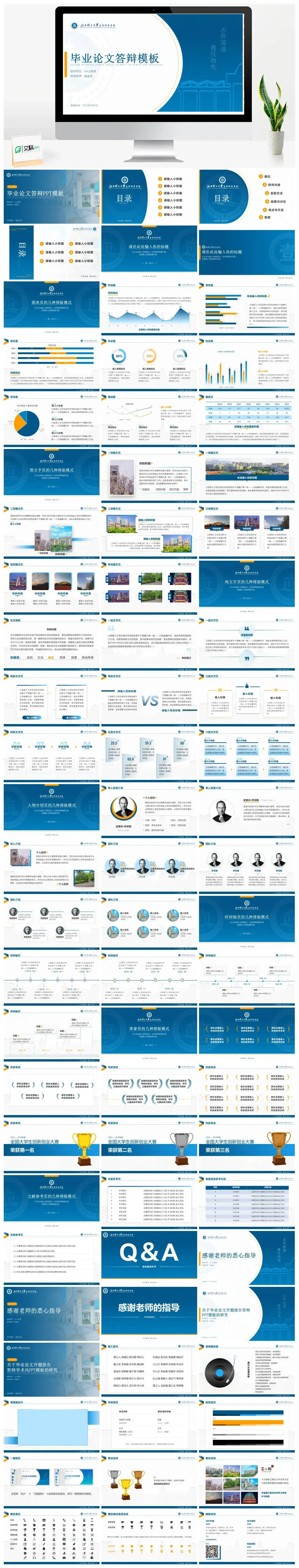 江西理工大学应用科学学院毕业答辩模板PPT幻灯片