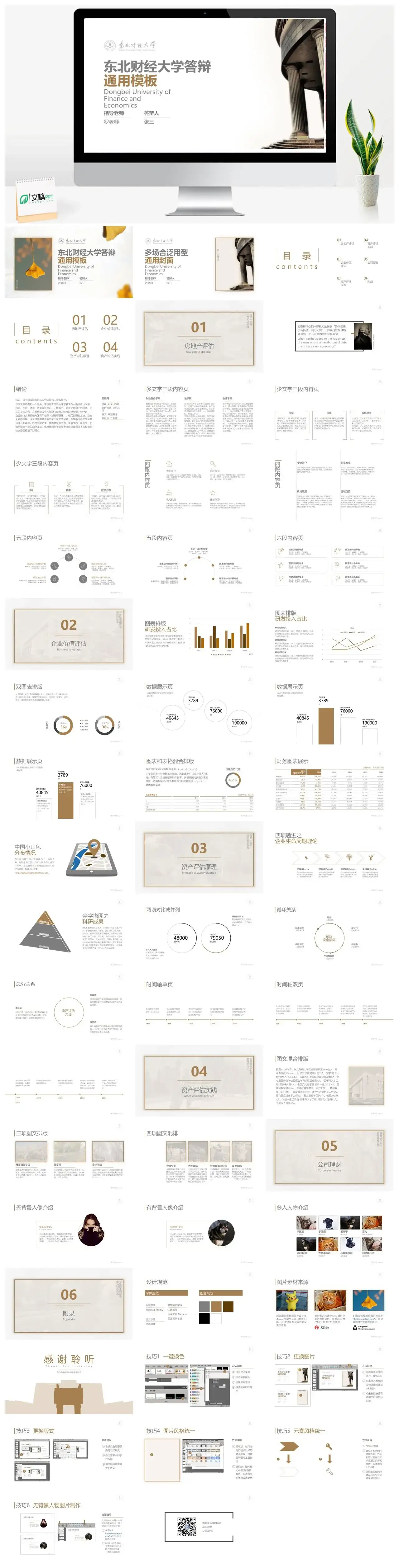 东北财经大学毕业答辩模板PPT幻灯片