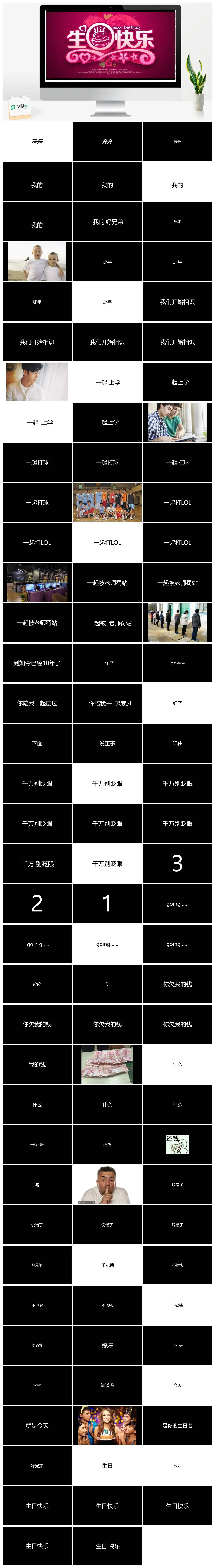 生日祝福排版PPT快闪风格幻灯片