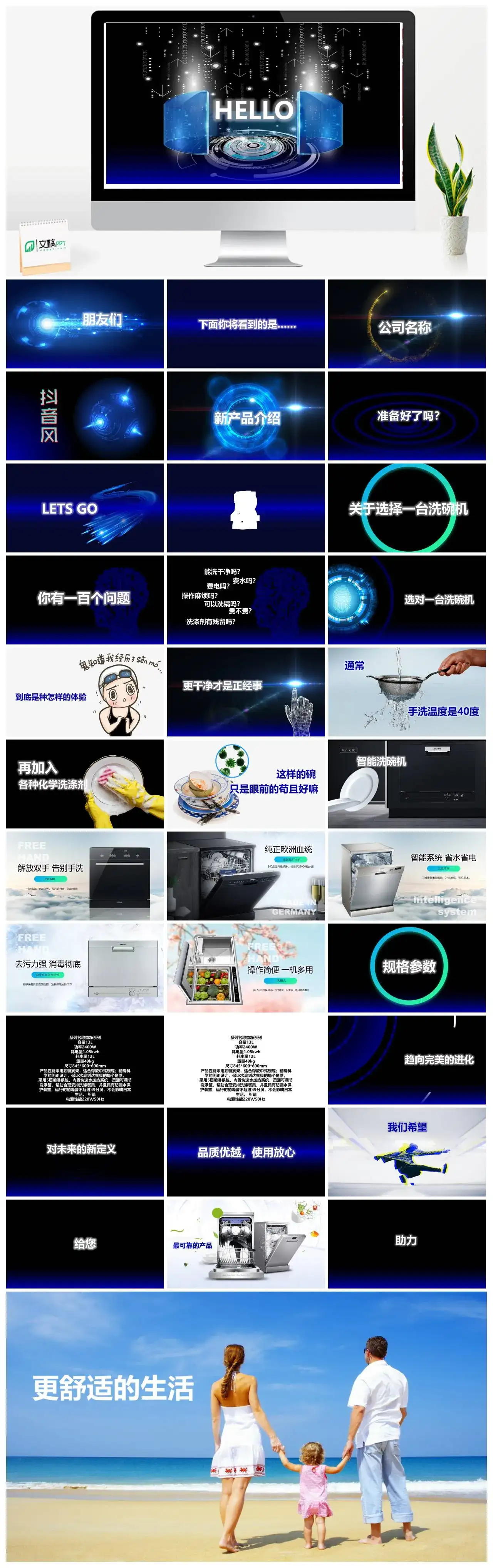 洗碗机抖音PPT新产品发布项目介绍PPT快闪风格幻灯片