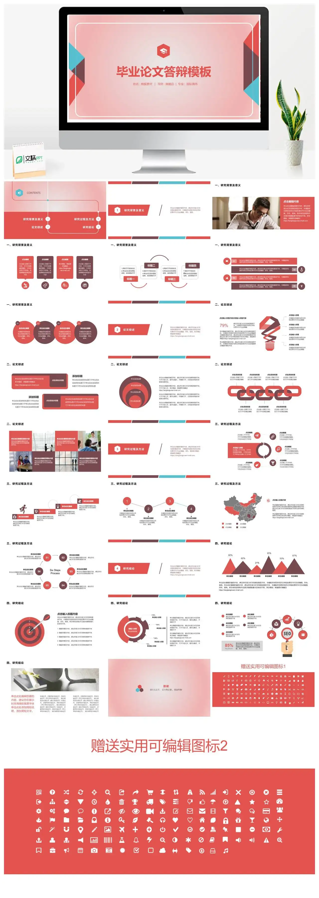 经典素雅复古毕业论文答辩