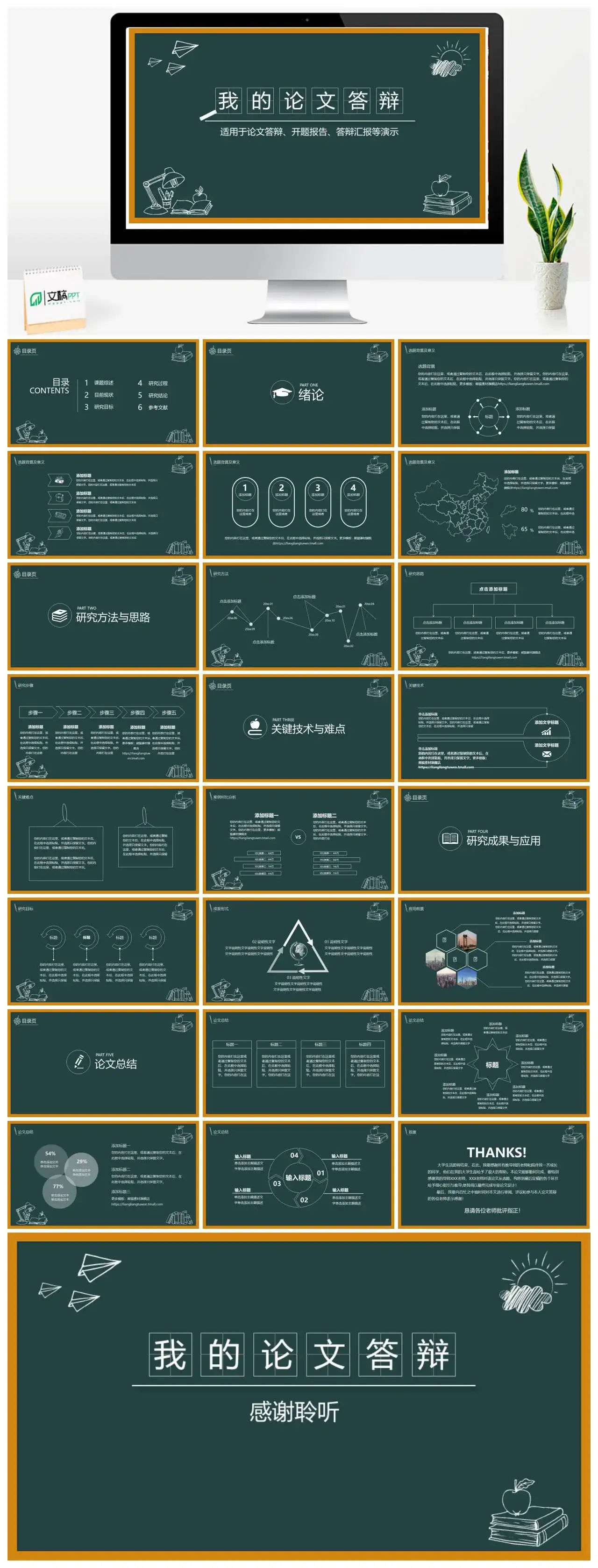 创意黑板论文答辩PPT
