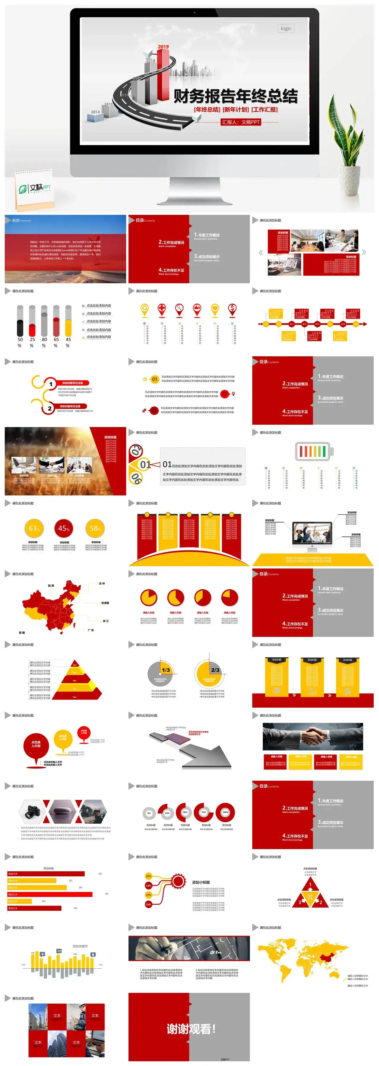 财务数据总结报告分析PPT模板