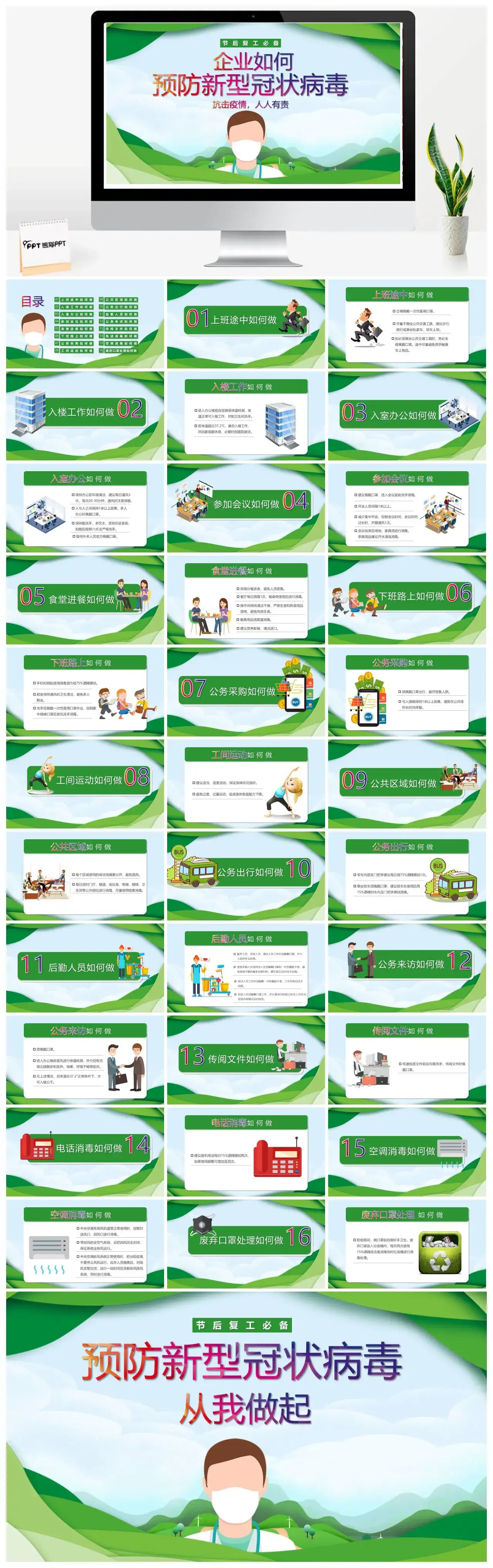 预防新型冠状病毒PPT模板
