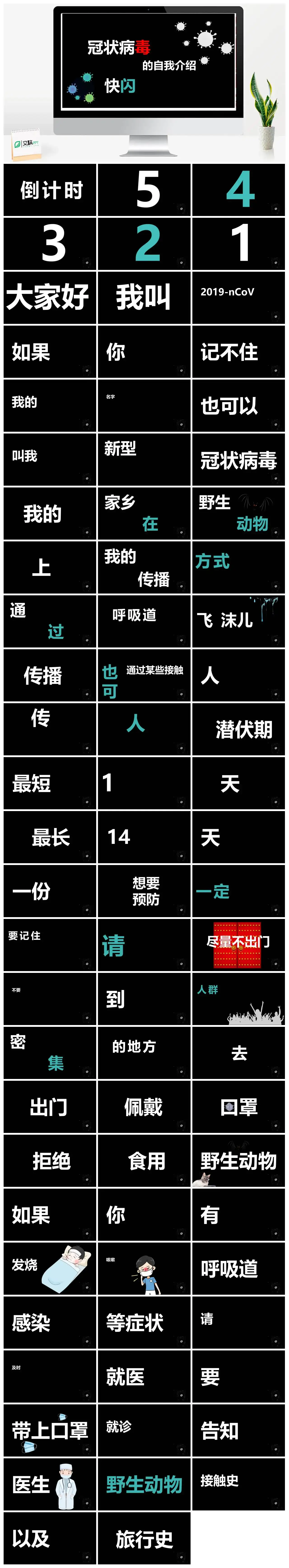 冠状病毒介绍快闪PPT模板幻灯片