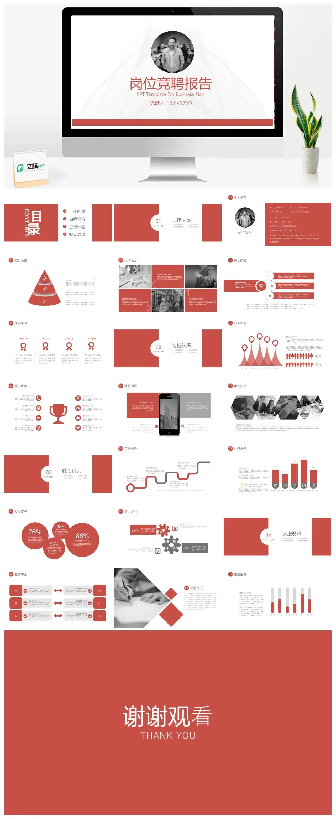 岗位竞聘报告PPT模板