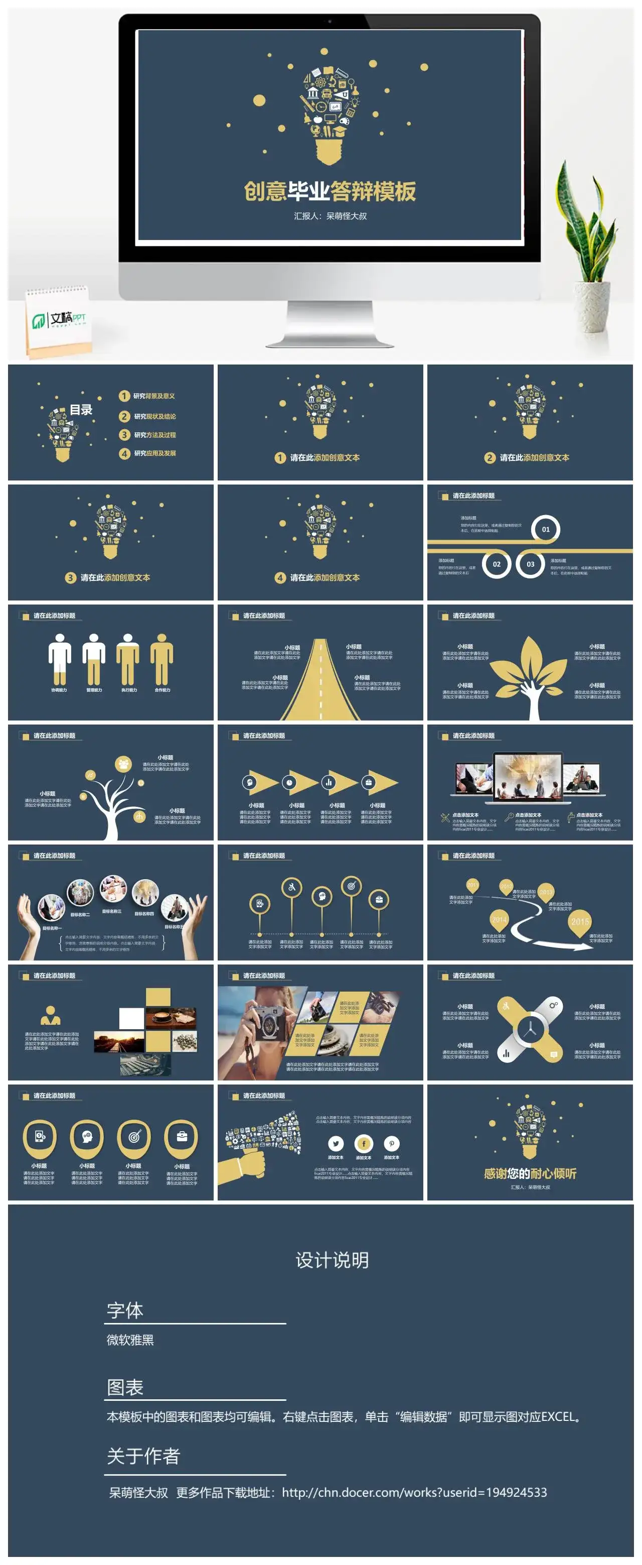 创意毕业论文答辩模板