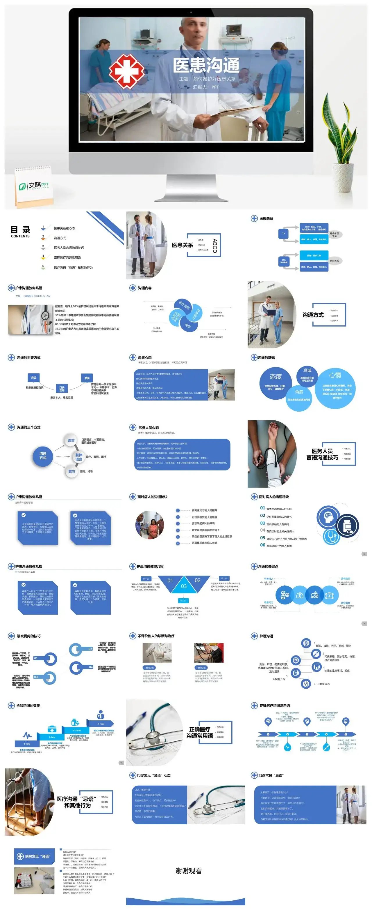 医患沟通ppt模板幻灯片素材