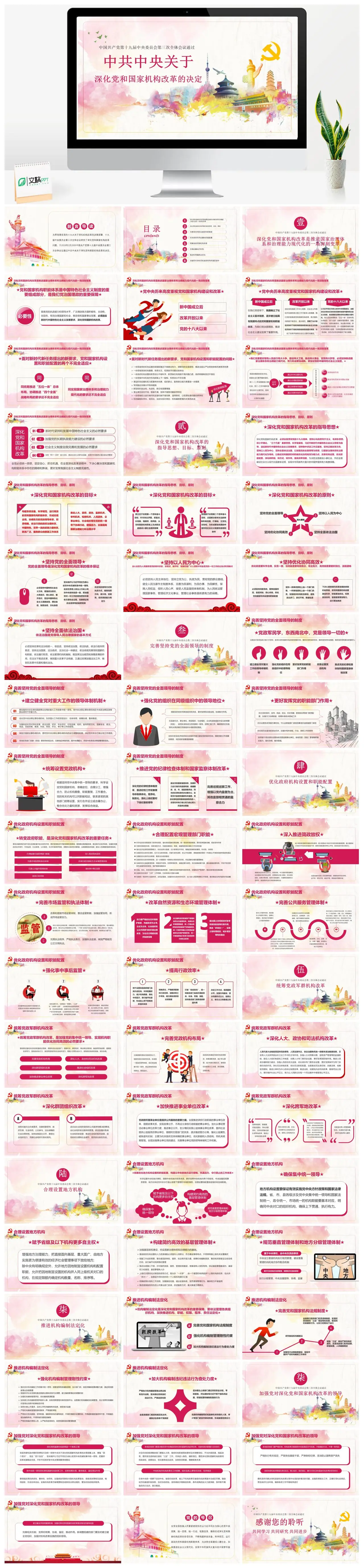 中共中央深化党和国家机构改革决定PPT