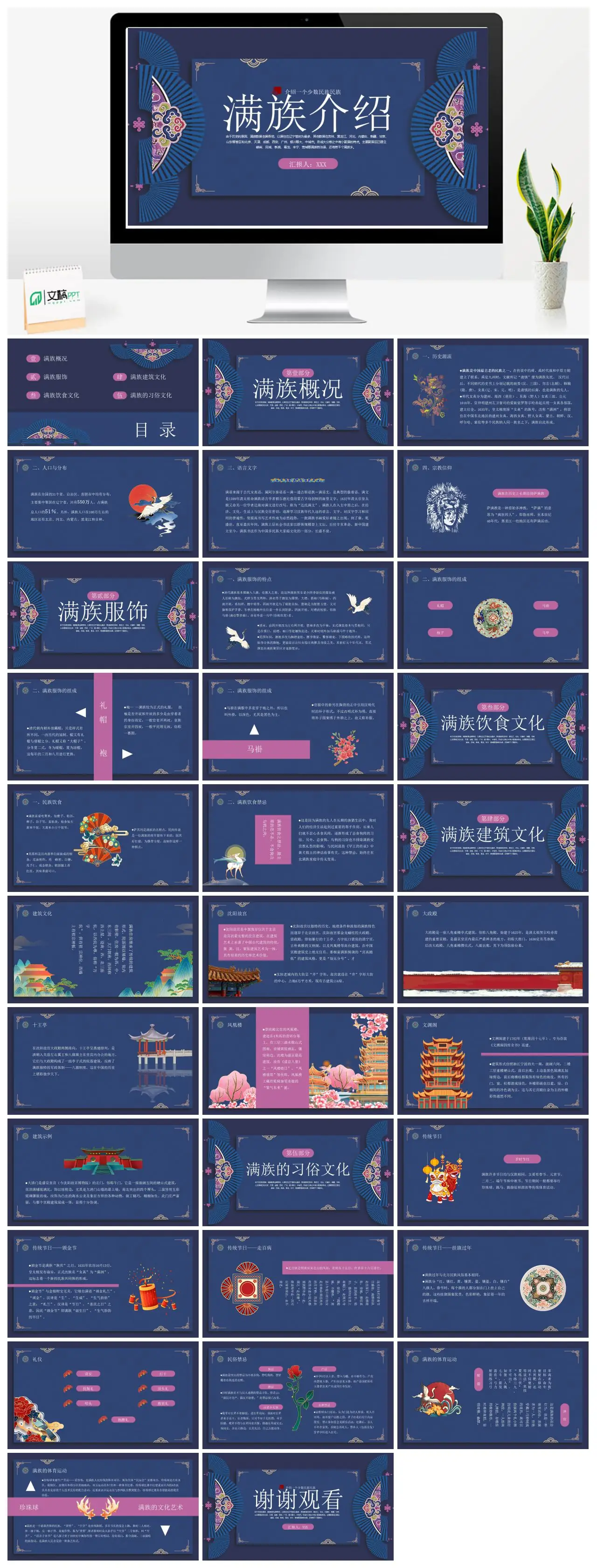 满族文化概况及习俗介绍PPT