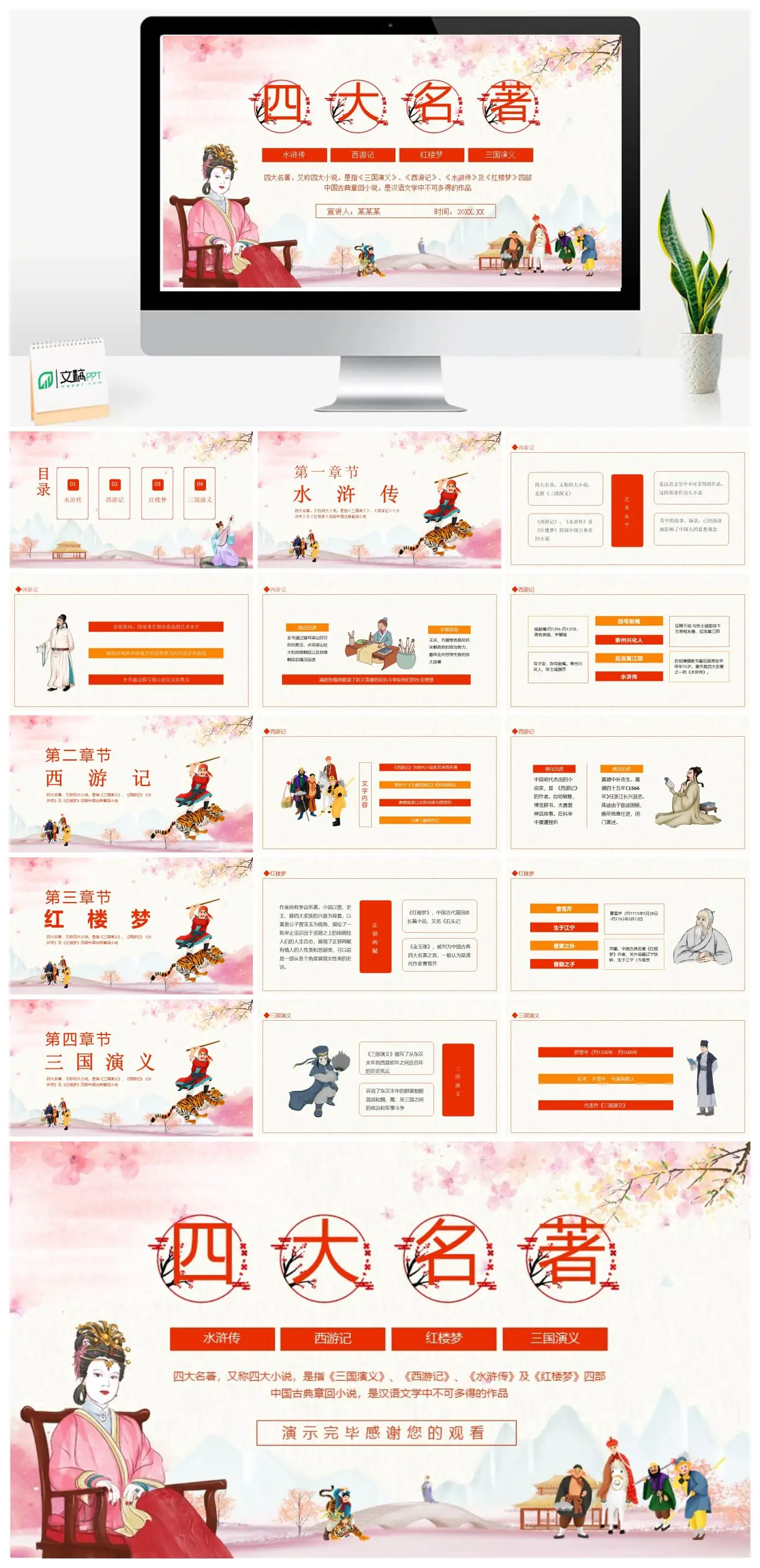 中国四大古典名著介绍PPT