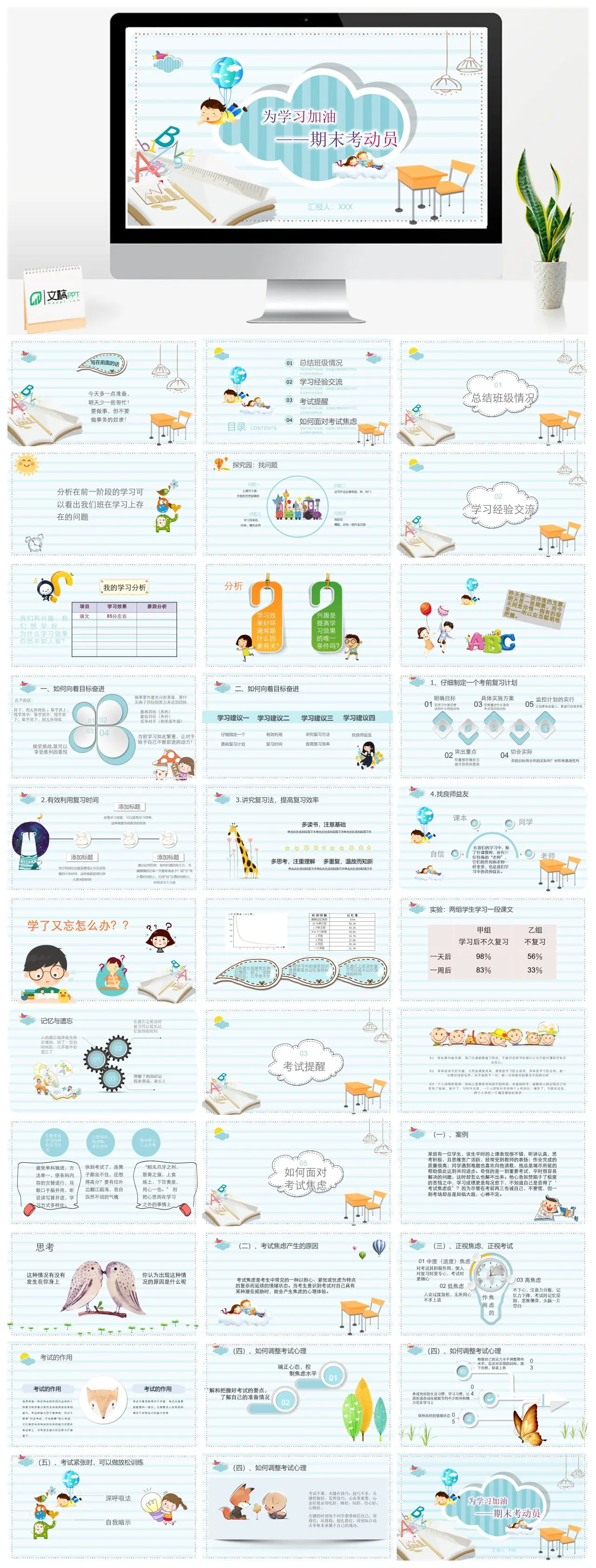 期末考动员与学习经验交流PPT