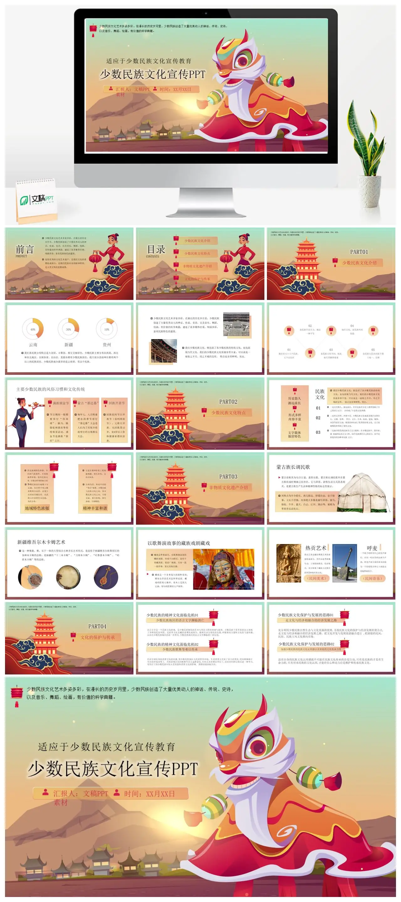 少数民族文化艺术介绍与传承PPT