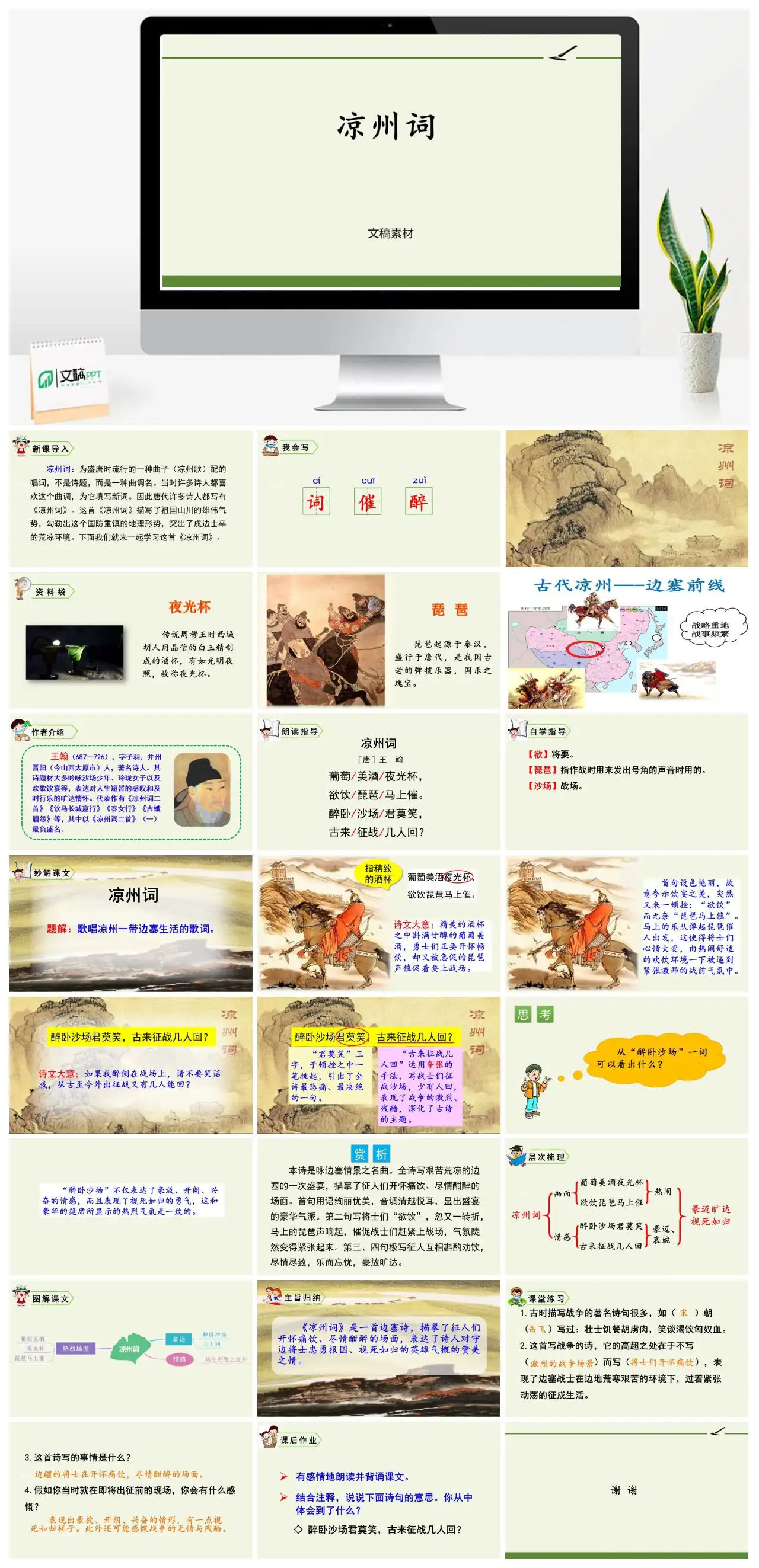 凉州词唐诗赏析PPT