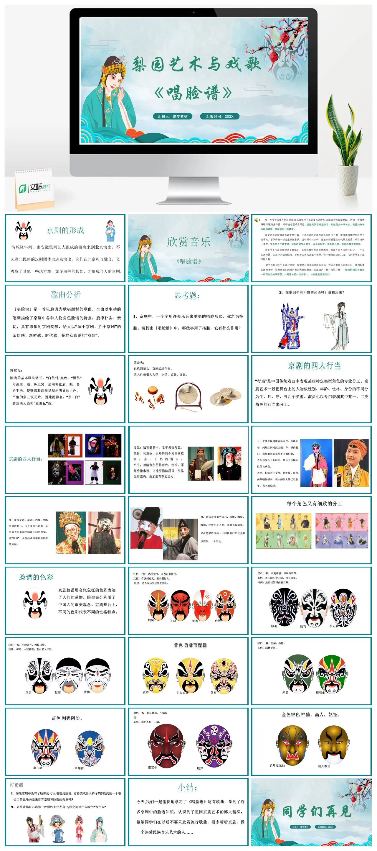 梨园艺术与戏歌唱脸谱京剧形成PPT