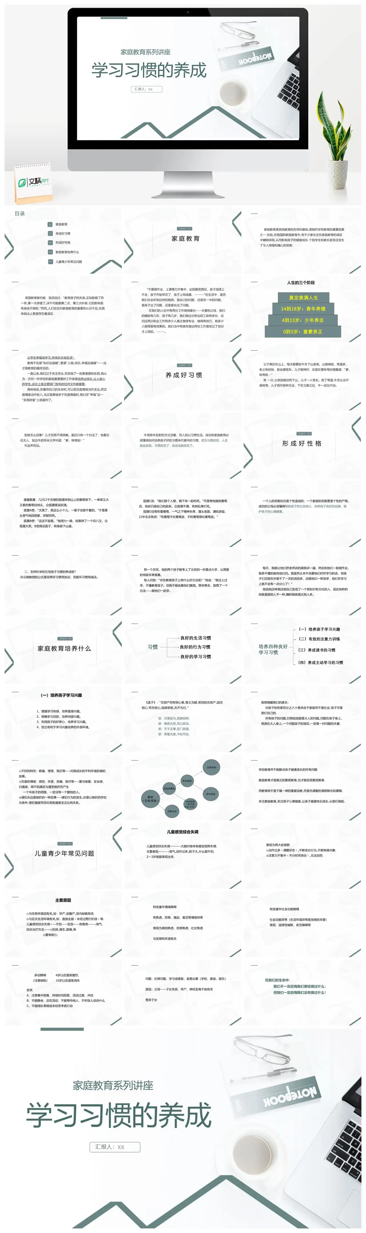 家庭教育系列讲座学习习惯养成PPT