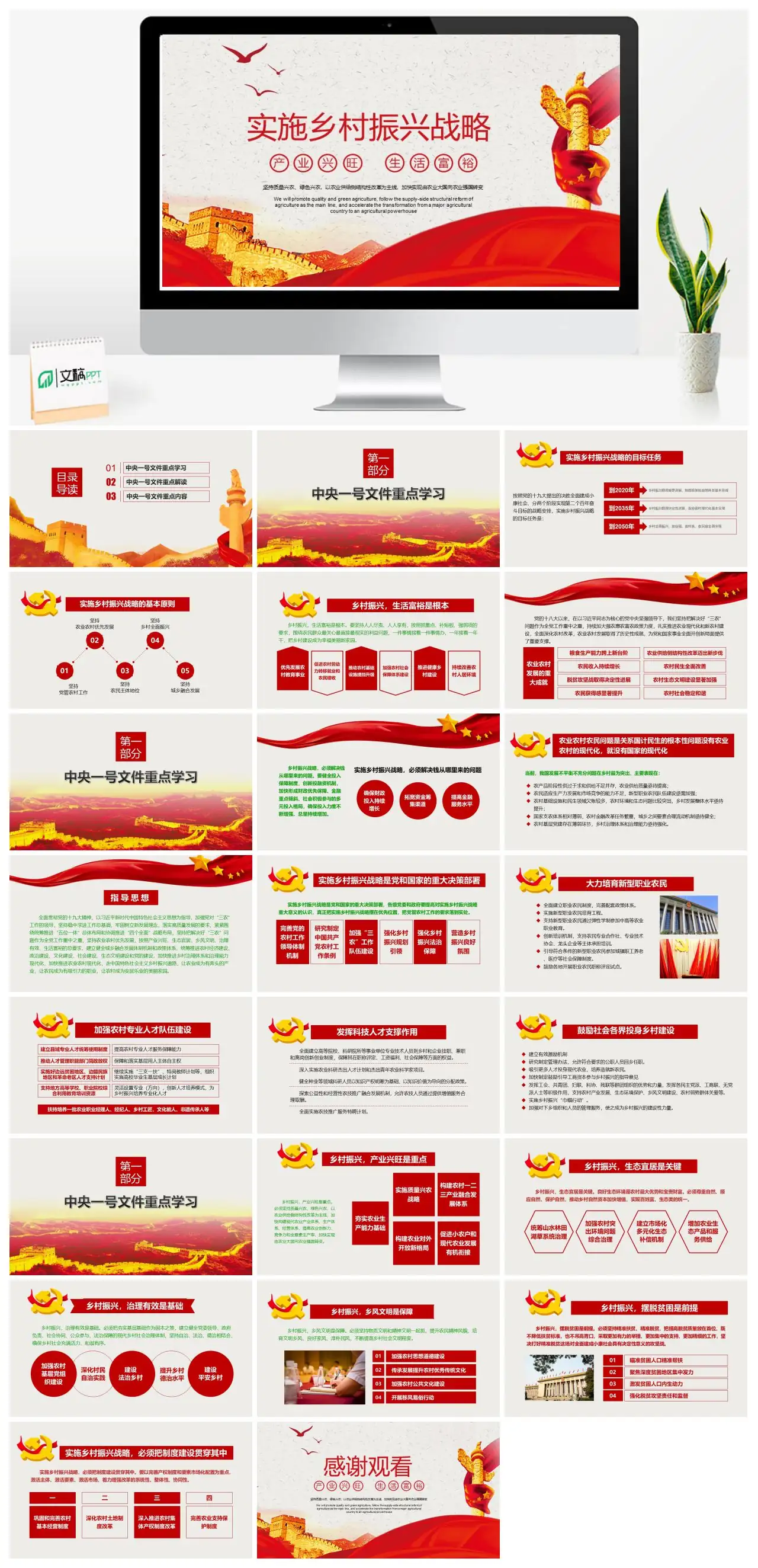 乡村振兴战略实施情况汇报21PPT
