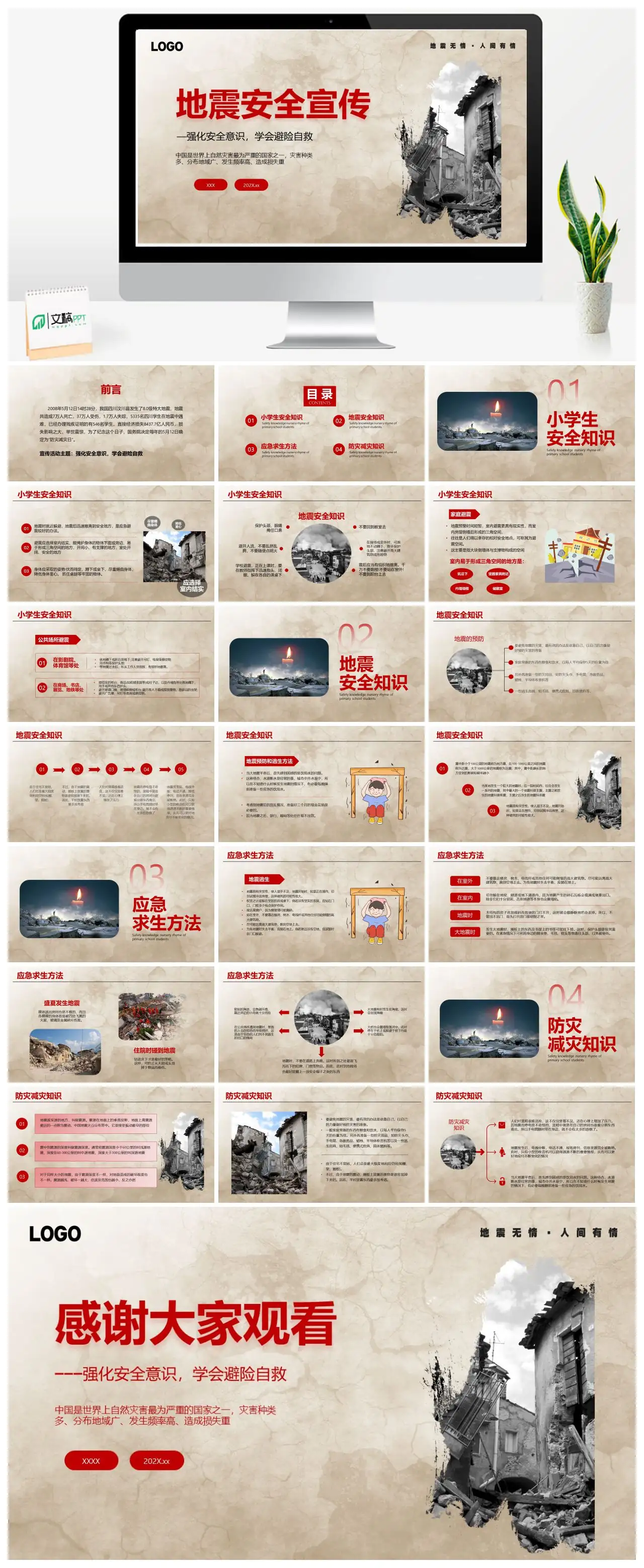 防震减灾安全教育与避险自救知识PPT