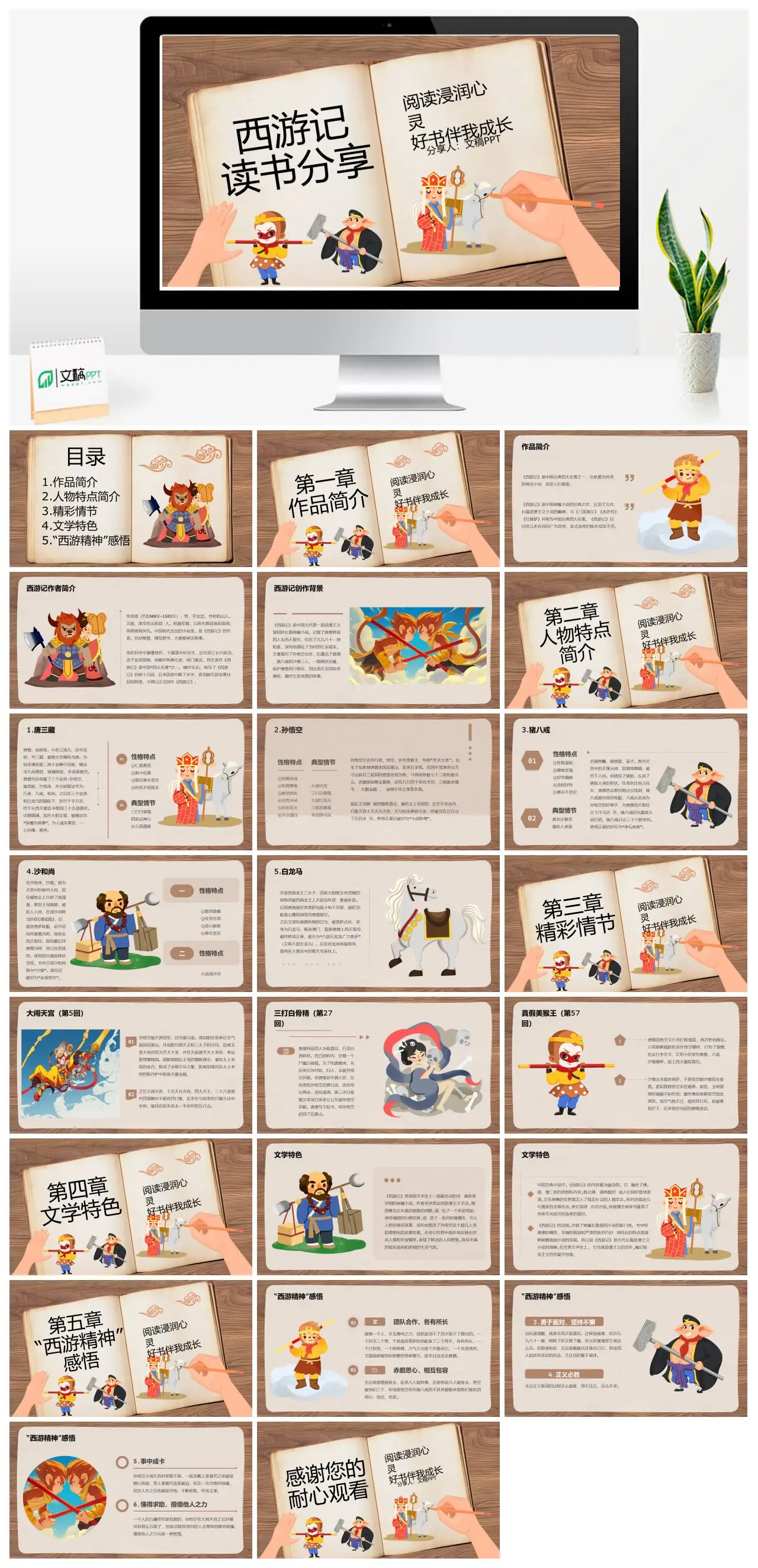 西游记读书分享及作品赏析PPT