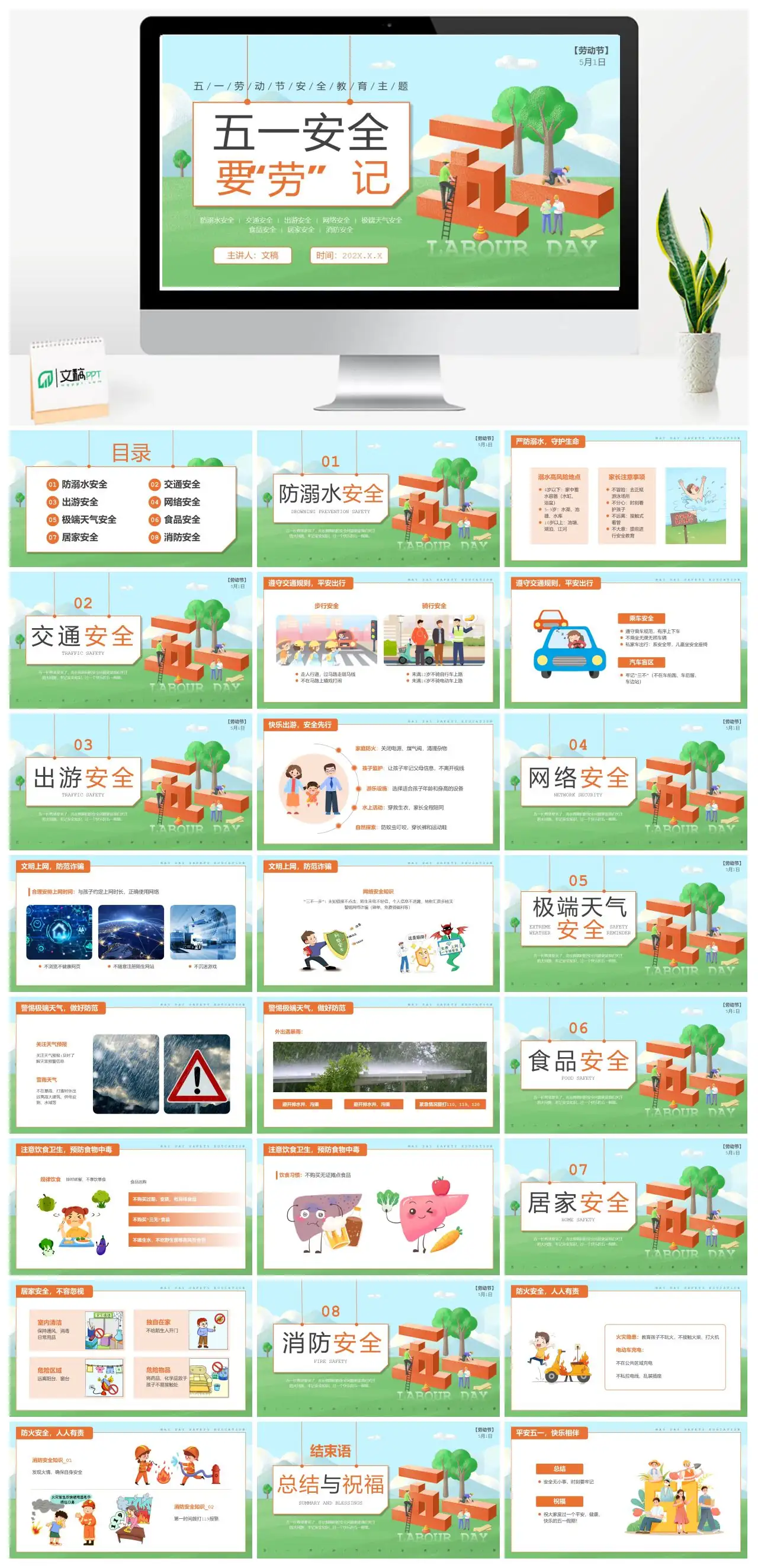 五一劳动节安全教育主题PPT