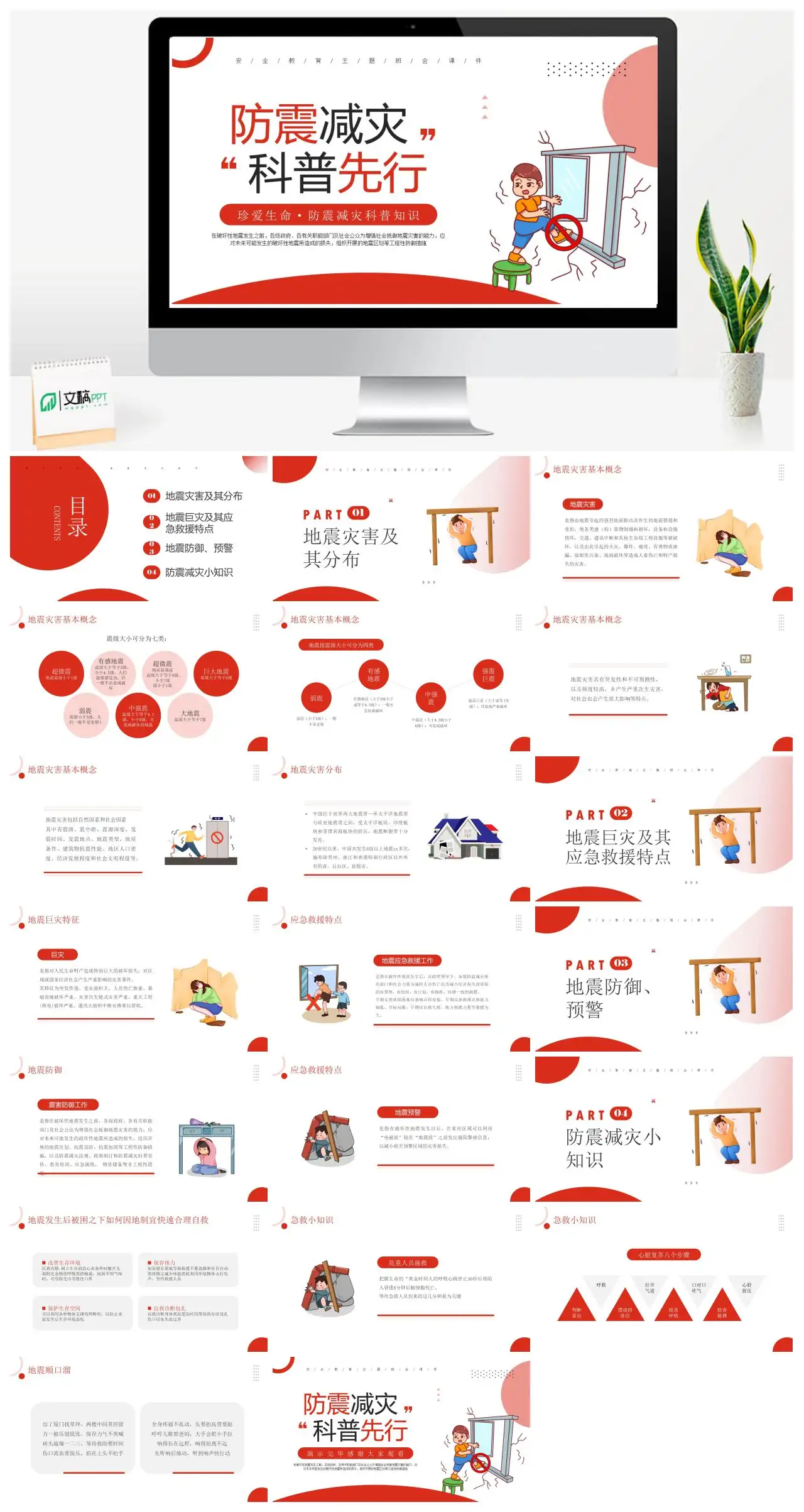 防震减灾安全教育主题班会PPT