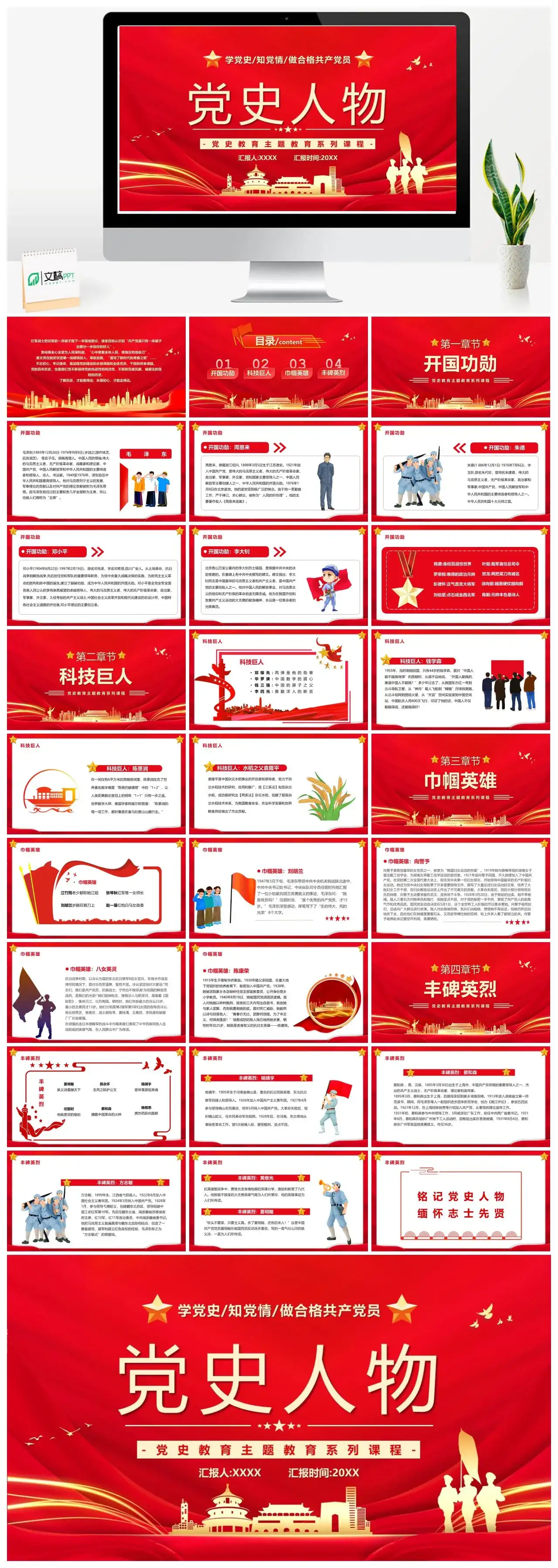 人物介绍PPT党史人物