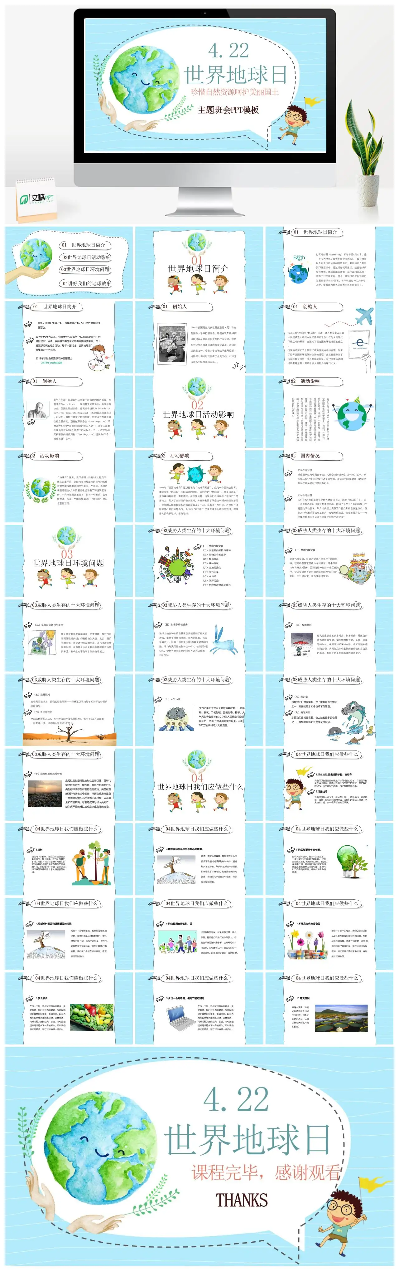 珍惜自然资源呵护美丽国土主题班会PPTpptx