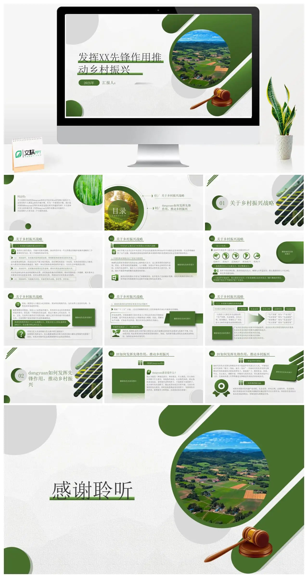 发挥XX先锋作用推动乡村振兴PPT