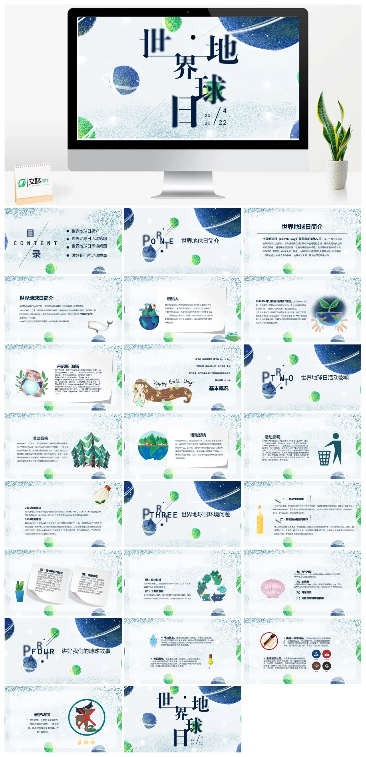 地球日主题宣传PPTpptx