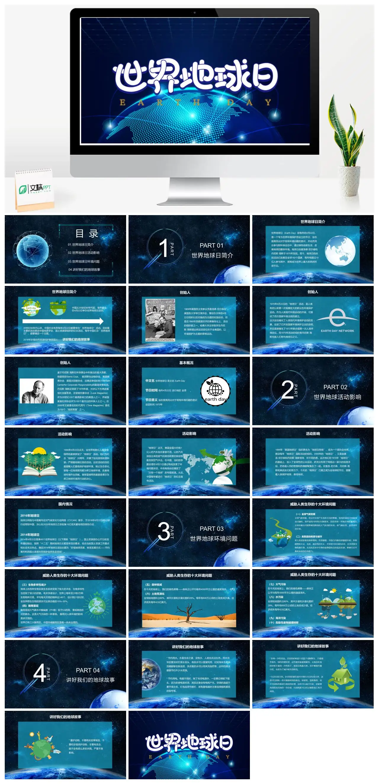 地球日主题介绍PPTpptx