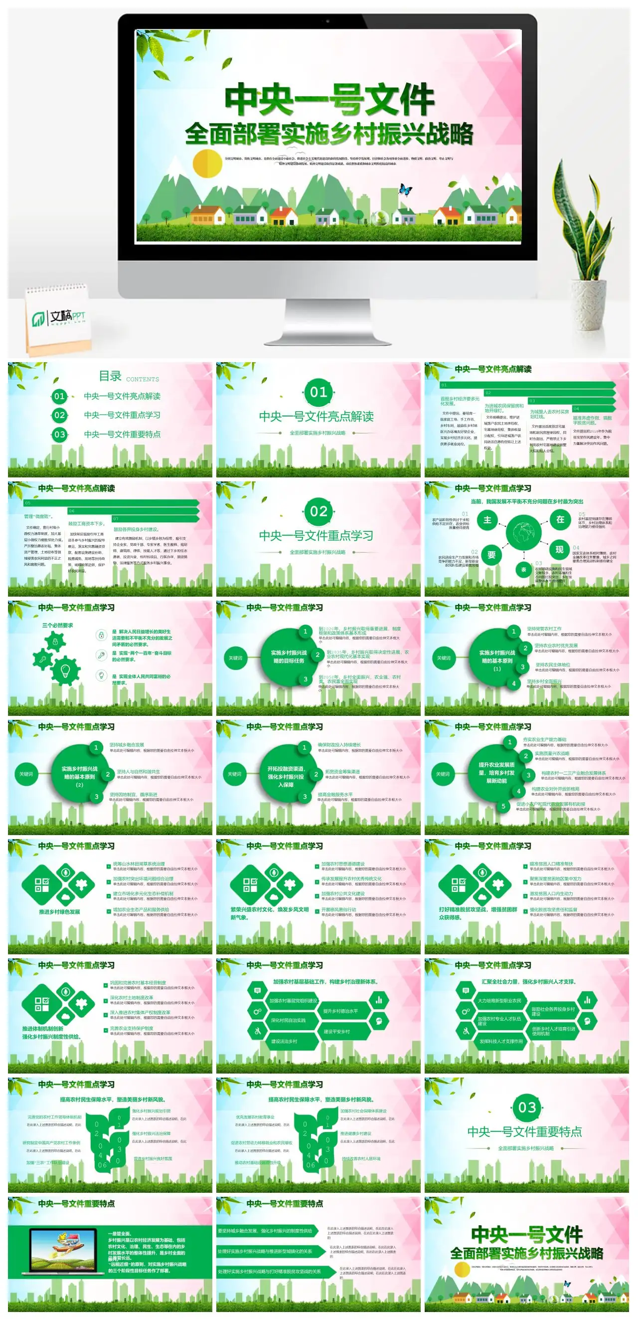 中央一号文件全面部署实施乡村振兴战略PPT