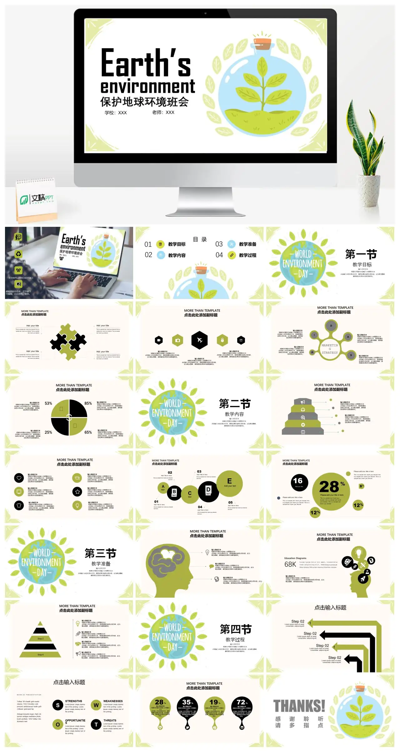 保护地球环境班会免费PPTpptx