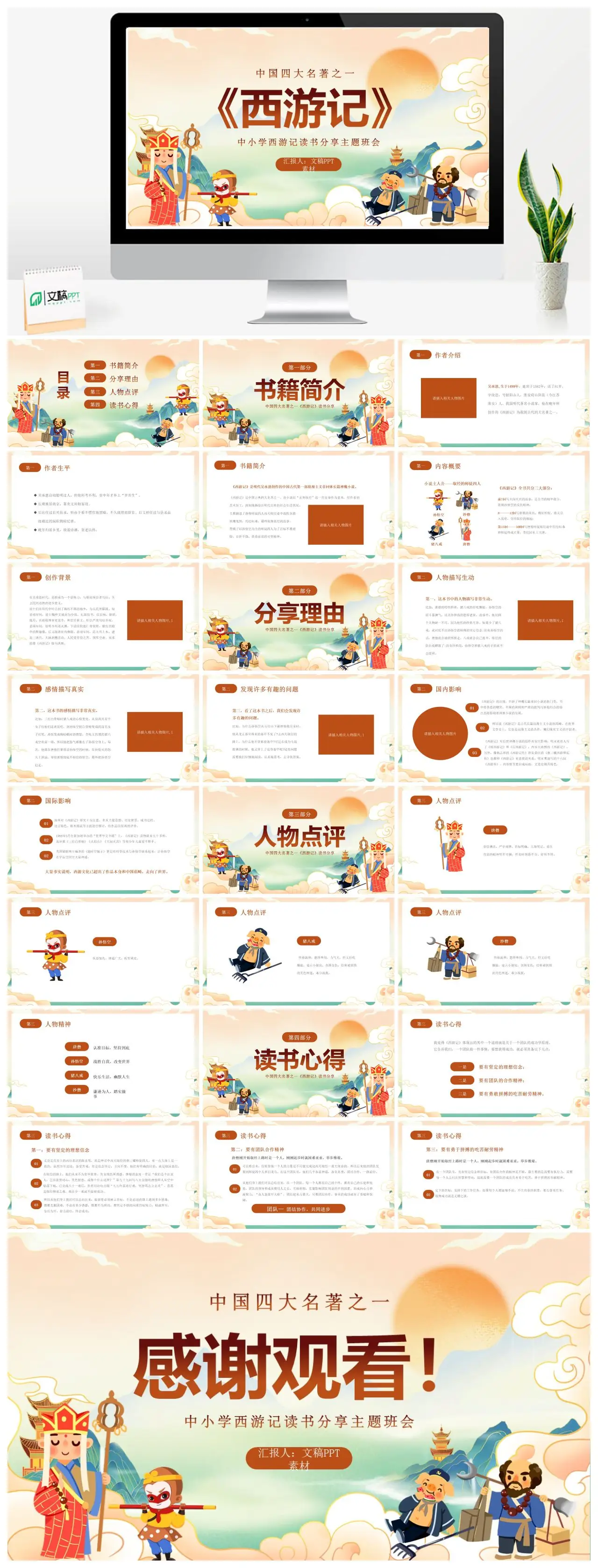 西游记读书分享主题班会PPT