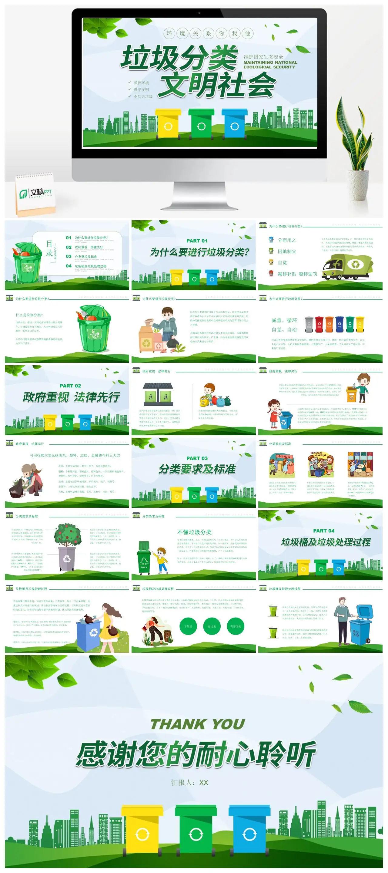 维护国家生态安全与垃圾分类文明PPT