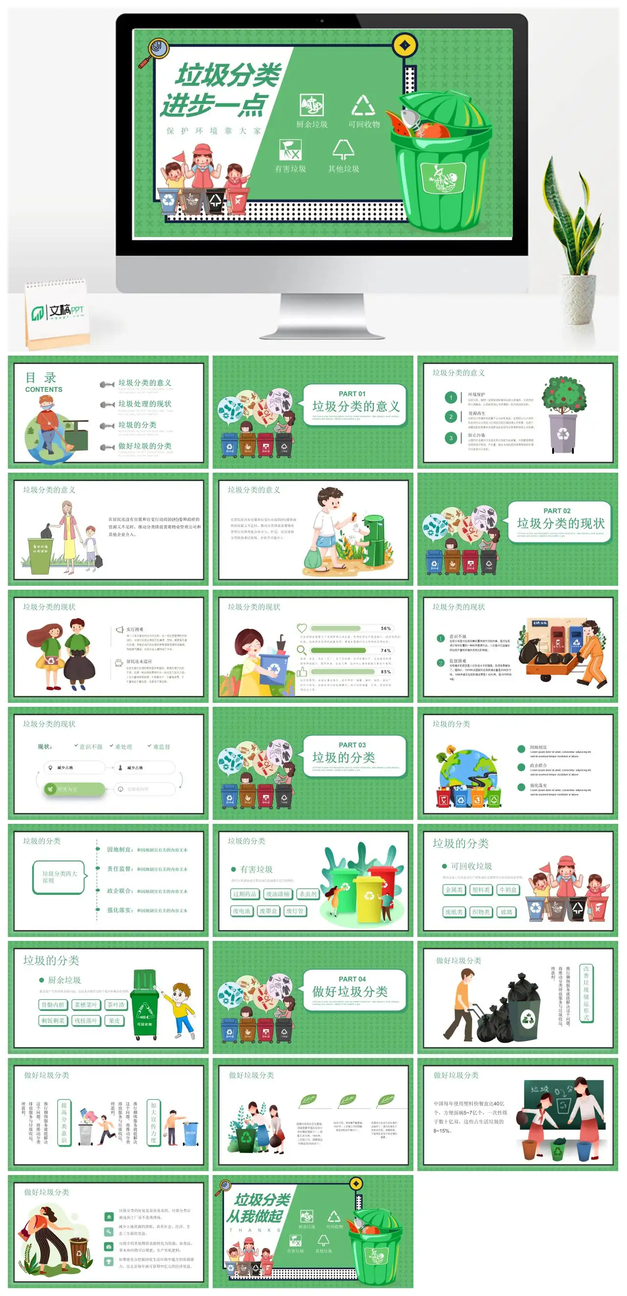 垃圾分类知识科普与环境保护PPT
