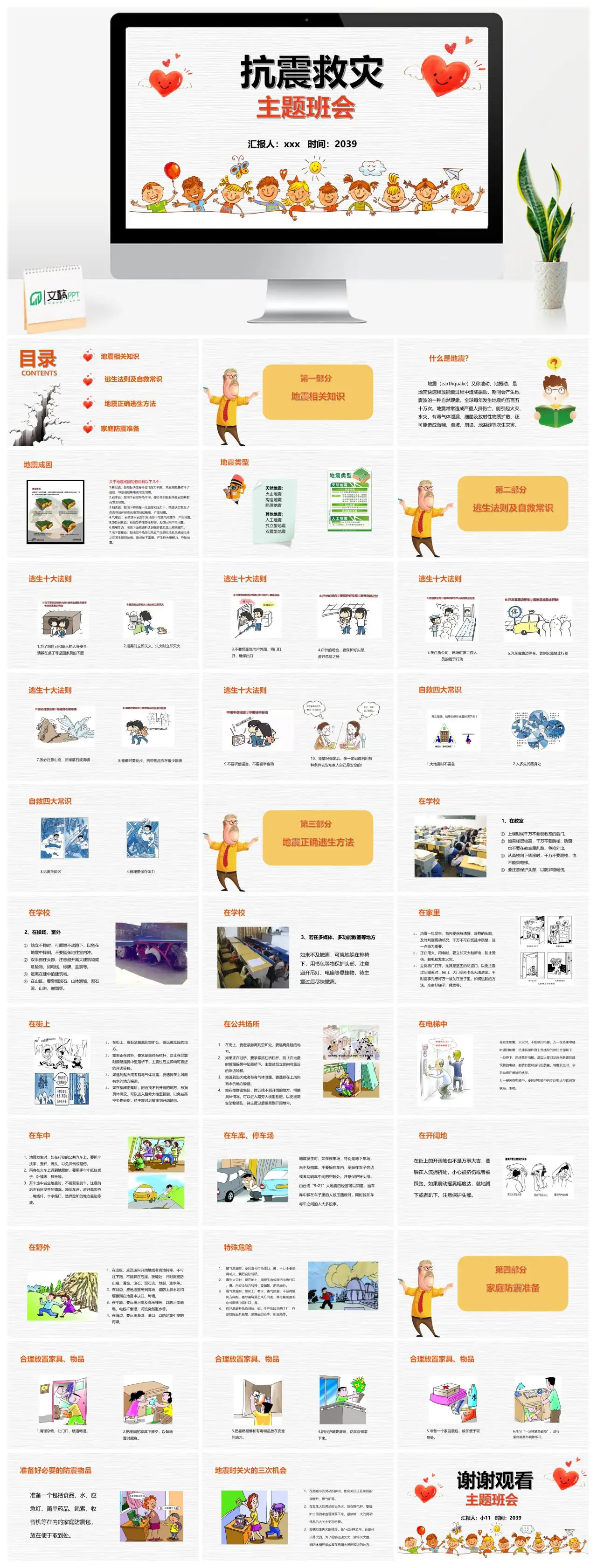 抗震救灾主题班会地震知识逃生方法PPT