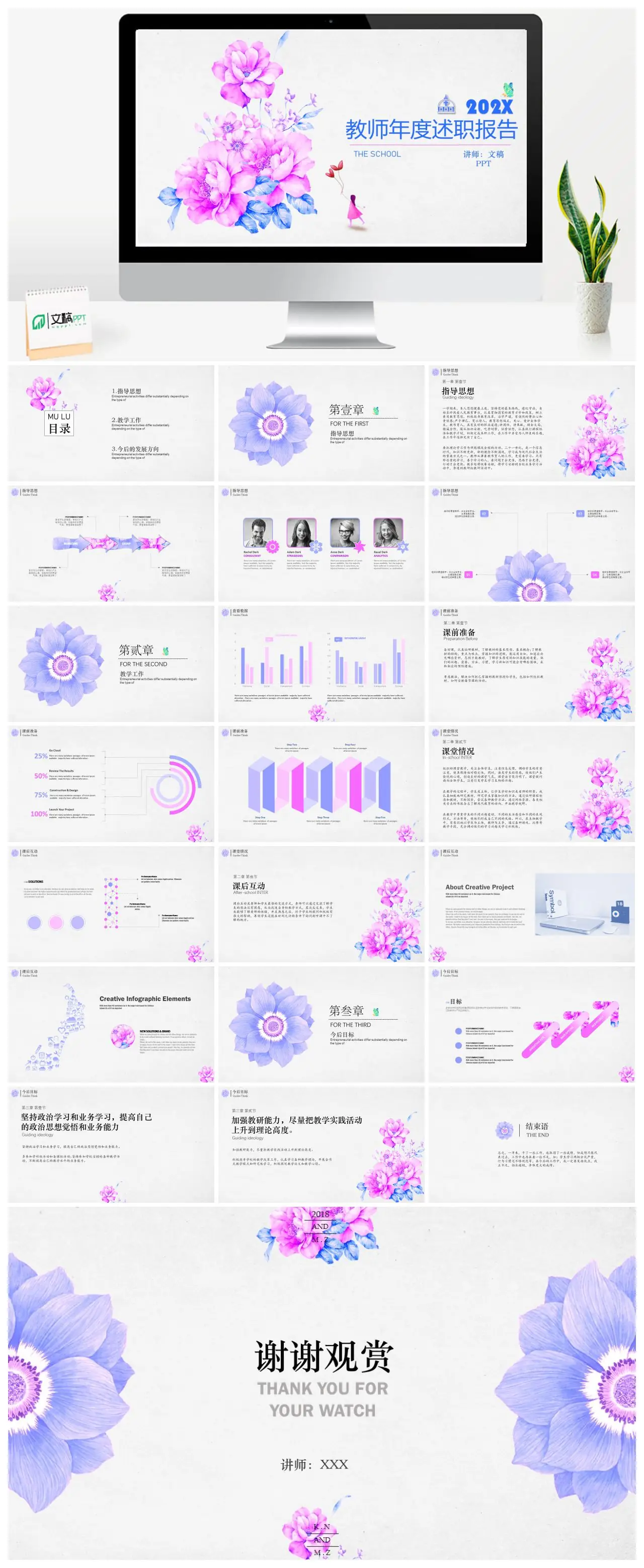 教师年度述职报告202XPPT