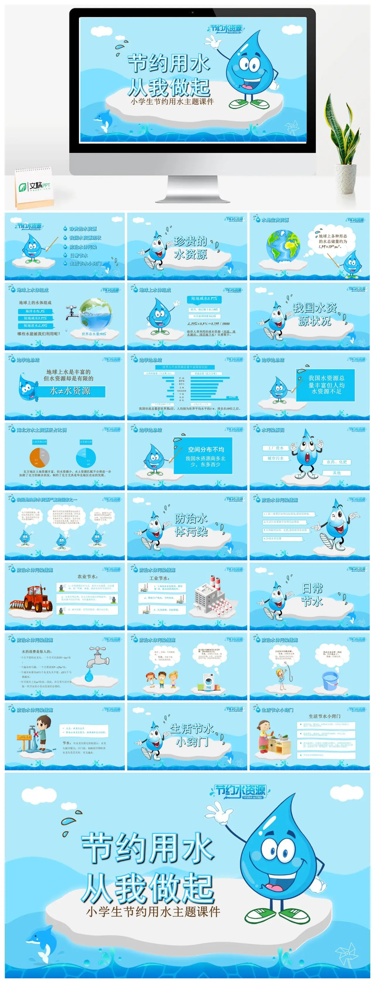 小学生节约用水主题课件PPT
